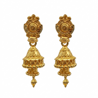 Darshana Jewels Elegant Gold Plated Floral Double Jhumka Drop Earrings(Pack Of  6)