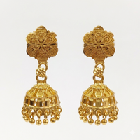 Darshana Jewels Elegant Gold Plated Floral Jhumka Drop Earrings(Pack Of  3)