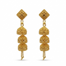 Darshana Jewels Elegant Gold Plated Floral Three Layer Jhumka Drop Earrings(Pack Of  3)