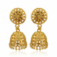 Darshana Jewels Elegant Gold Plated Floral Jhumka Drop Earrings(Pack Of  6)