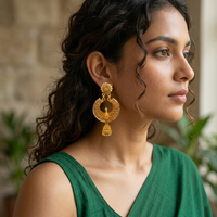 Darshana Jewels Elegant Gold Plated Peacock Jhumka Drop Earrings(Pack Of  6)