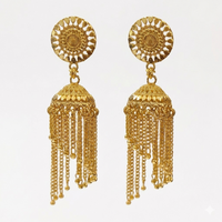 Darshana Jewels Elegant Gold Plated Floral Jhumka Drop Earrings(Pack Of  6)
