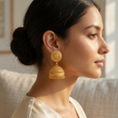 Darshana Jewels Elegant Gold Plated Floral Jhumka Drop Earrings(Pack Of  6)