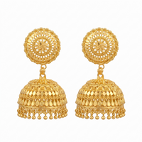 Darshana Jewels Elegant Gold Plated Floral Jhumka Drop Earrings(Pack Of  6)