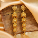 Darshana Jewels Elegant Gold Plated Floral Four Layer Jhumka Drop Earrings(Pack Of  6)