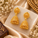 Urthn Stylish Gold Plated Jhumka Earrings | Traditional Fashion Jewellery for Festive & Party Wear