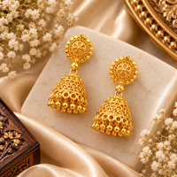 Urthn Stylish Gold Plated Jhumka Earrings | Traditional Fashion Jewellery for Festive & Party Wear