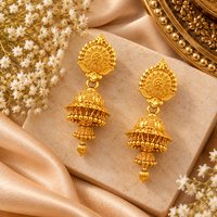Urthn Stylish Gold Plated Jhumka Earrings | Traditional Fashion Jewellery for Festive & Party Wear
