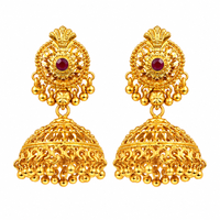 Urthn Timeless Gold Plated Jhumki Earrings | Elegant Traditional Jewellery for Weddings & Festive Occasions( Pack of 6)