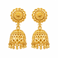 Urthn Timeless Gold Plated Jhumki Earrings | Elegant Traditional Jewellery for Weddings & Festive Occasions( Pack of 6)