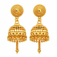 Urthn Traditional Gold Plated Jhumki Earrings | Designer Indian Earrings for Women & Girls( Pack of 6)