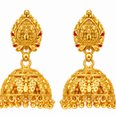 Urthn Heritage Inspired Gold Plated Jhumka Earrings With Leaf shape stud( Pack of 6)
