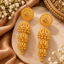 Urthn Heritage Inspired Gold Plated Multi Layered Jhumki Earrings | Traditional Designer Jewellery for Women