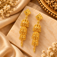 Urthn Heritage Inspired Gold Plated Multi Layered Jhumki Earrings | Traditional Designer Jewellery for Women