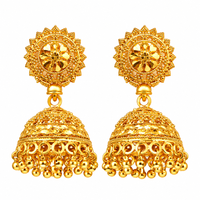 Urthn Heritage Inspired Gold Plated Jhumka Earrings | Traditional Designer Jewellery for Women( Pack of 6)