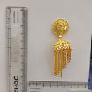 Urthn Heritage Inspired Gold Plated Jhumka Earrings with Long chain Tassels( Pack of 6)