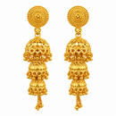 Urthn Heritage Inspired Gold Plated Multi Layered Jhumki Earrings | Traditional Designer Jewellery for Women( Pack of 6)