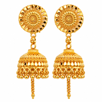 Urthn Stylish Gold Plated Jhumka Earrings | Traditional Fashion Jewellery for Festive & Party Wear( Pack of 6)