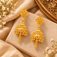 Urthn Stylish Gold Plated Jhumka Earrings | Traditional Fashion Jewellery for Festive & Party Wear