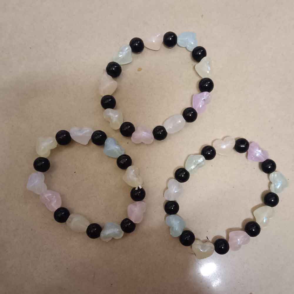 Arya Multi Color Crystal Beads Heart Shape Bracelet