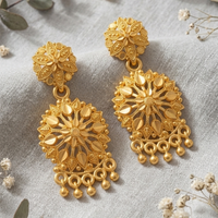 Darshana Jewels Gold Plated Traditional Small Dangler Earrings