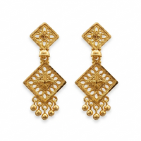 Darshana Jewels Gold Plated Traditional Small Dangler Earrings(Pack Of 6)