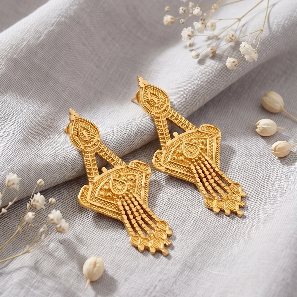Darshana Jewels Gold Plated Traditional Small Dangler Earrings (Pack of 6)