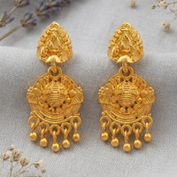 Darshana Jewels Gold Plated Traditional Small Dangler Earrings(Pack Of 6)