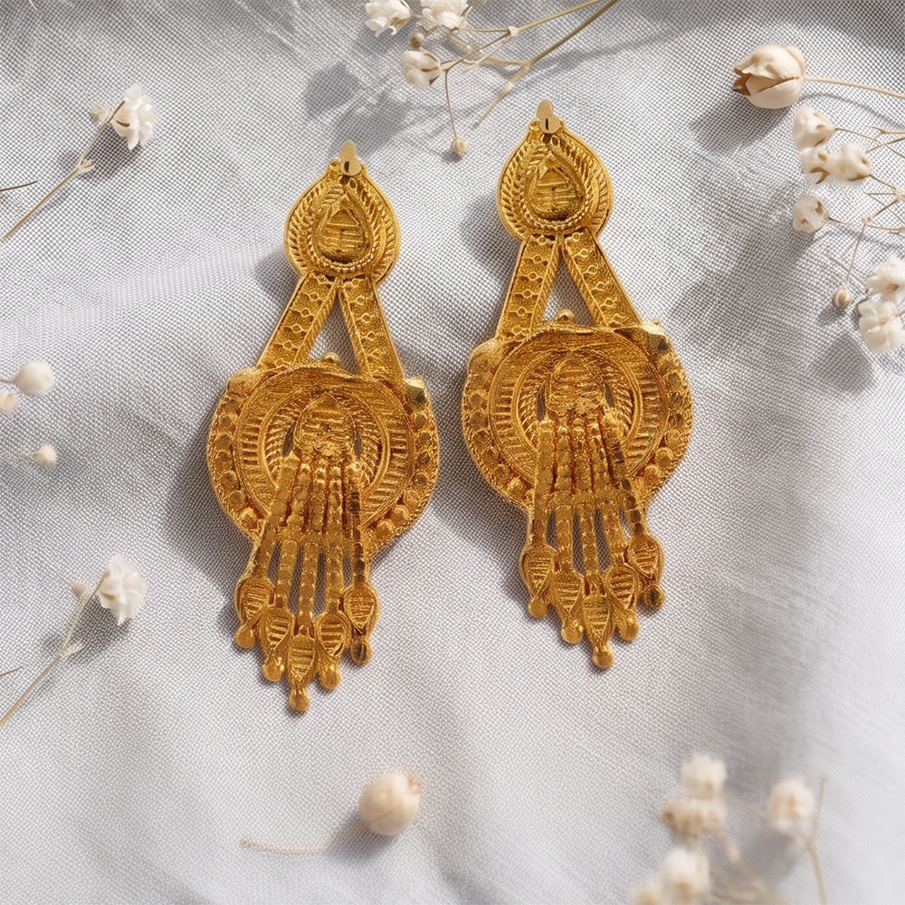 Darshana Jewels Gold Plated Traditional Small Dangler Earrings (Pack of 6)