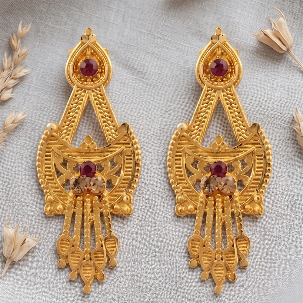Darshana Jewels Gold Plated Traditional Small Dangler Earrings (Pack of 6)