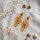 Darshana Jewels Gold Plated Traditional Small Dangler Earrings