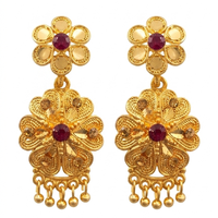 Darshana Jewels Gold Plated Traditional Small Dangler Earrings(Pack Of 6)