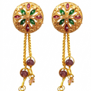 Darshana Jewels Gold Plated Traditional Dangler Tassel Earrings(Pack Of 6)