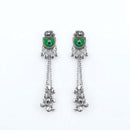 Urthn Vintage Oxidised Peacock Inspired Kashmiri Dangler Earrings(Pack of 6)