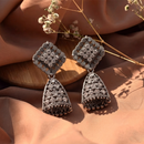 Urthn Oxidised Silver Plated Traditional Jhumki Earrings for Women(Pack Of 6)