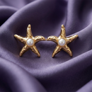 Urthn Gold Plated Stylish Starfish Earring for Women(Pack of 6)