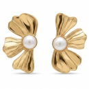Urthn Trendy Gold Plated Flower Petals Design Earring(Pack of 6)