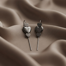 Urthn Black Plated Heart Shape Ear cuff(Pack of 6)