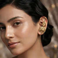 Urthn Gold Plated Round Ear cuff(Pack of 6)