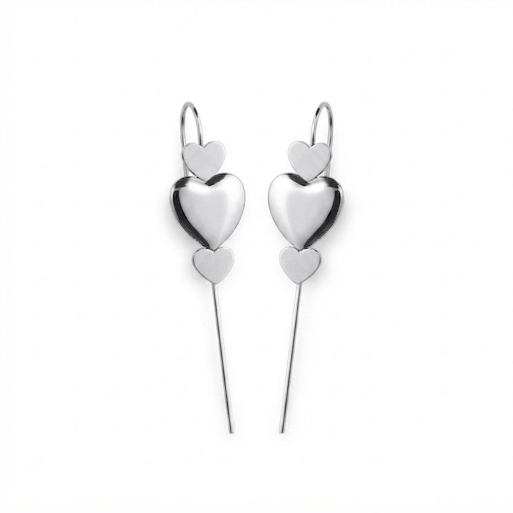 Urthn Oxidised Plated Heart Shape Ear cuff(Pack of 6)