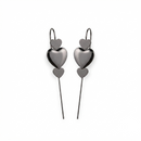 Urthn Black Plated Heart Shape Ear cuff(Pack of 6)