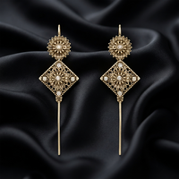 Urthn Gold Plated Square Ear cuff(Pack of 6)