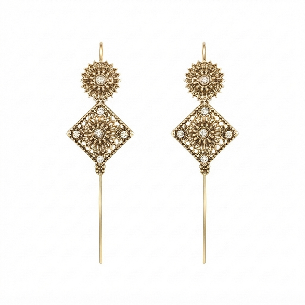 Urthn Gold Plated Square Ear cuff(Pack of 6)