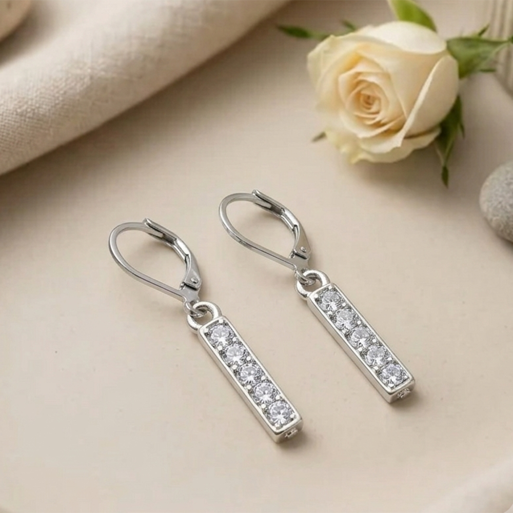 Urthn Silver Plated Austrian Stone Hoop Earrings for Women(Pack Of 6)