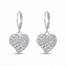 Urthn Silver Plated Austrian Stone Heart Shape Hoop Earrings for Women(Pack Of 6)