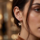 Urthn Gold Plated Austrian stone Butterfly Shape Hoop Earrings for Women