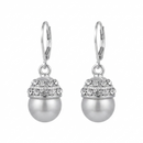 Urthn Silver Plated Austrian Stone Hoop Earrings with Pearl for Women(Pack Of 6)