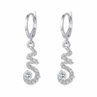 Urthn Silver Plated Austrian Stone S-Curved Shape Hoop Earrings for Women(Pack Of 6)