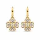 Urthn Gold Plated Austrian Stone Floral Shape Hoop Earrings for Women(Pack Of 6)
