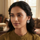 Urthn Oxidised Vintage Indian 5 Rupee Coin Stud Earrings for Women(Pack of 6 )